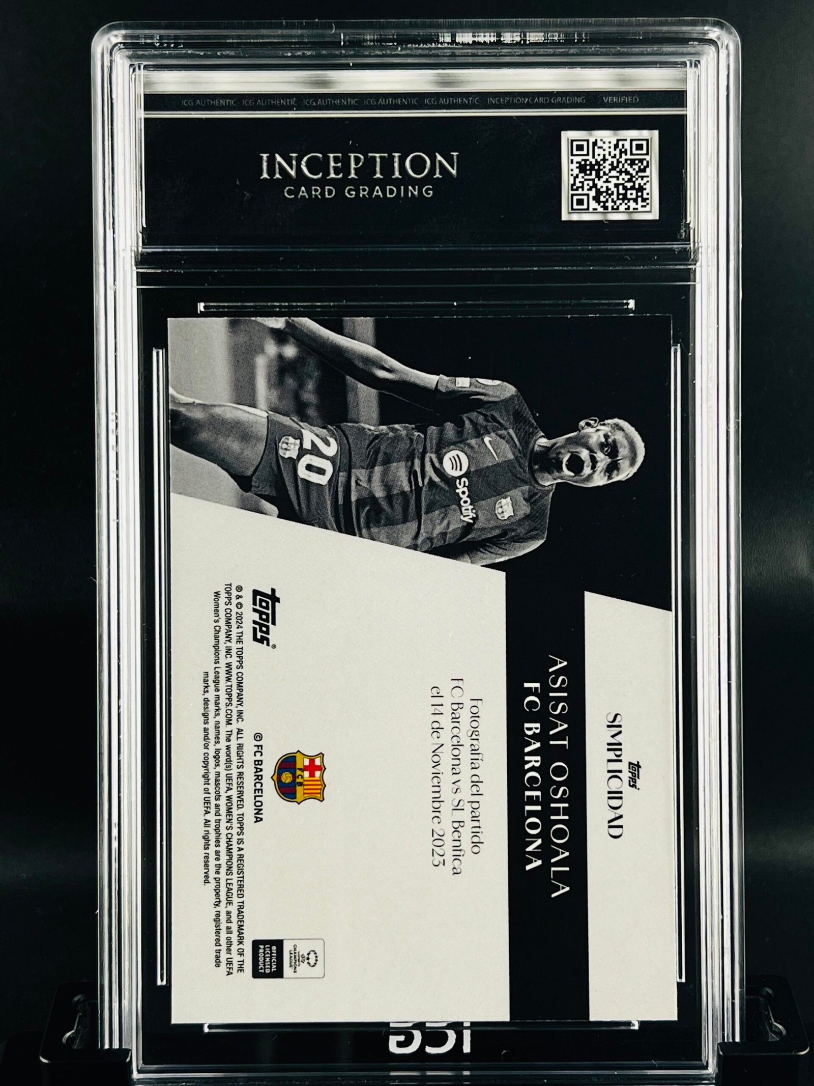 Otra vista de Cromo de fútbol Asisat Oshola Topps Simplicidad · MINT 9 · Inception Card Grading · ICG · Sports Cards · TCG