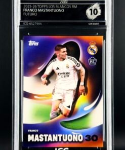 Fotografía de Cromo Mastantuono Futuro Rookie Topps Los Blancos Real Madrid · GEM MINT 10 · Inception Card Grading · ICG · Sports Cards · TCG