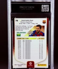 Otra vista de Cromo Lionel Messi Panini Megacracks MINT 9 · Inception Card Grading · ICG · Sports Cards · TCG