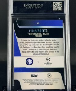 Otra vista de Cromo Pio Esposito Rookie Topps Chrome Prism Refractor GEM MINT 10 · Inception Card Grading · ICG · Sports Cards · TCG