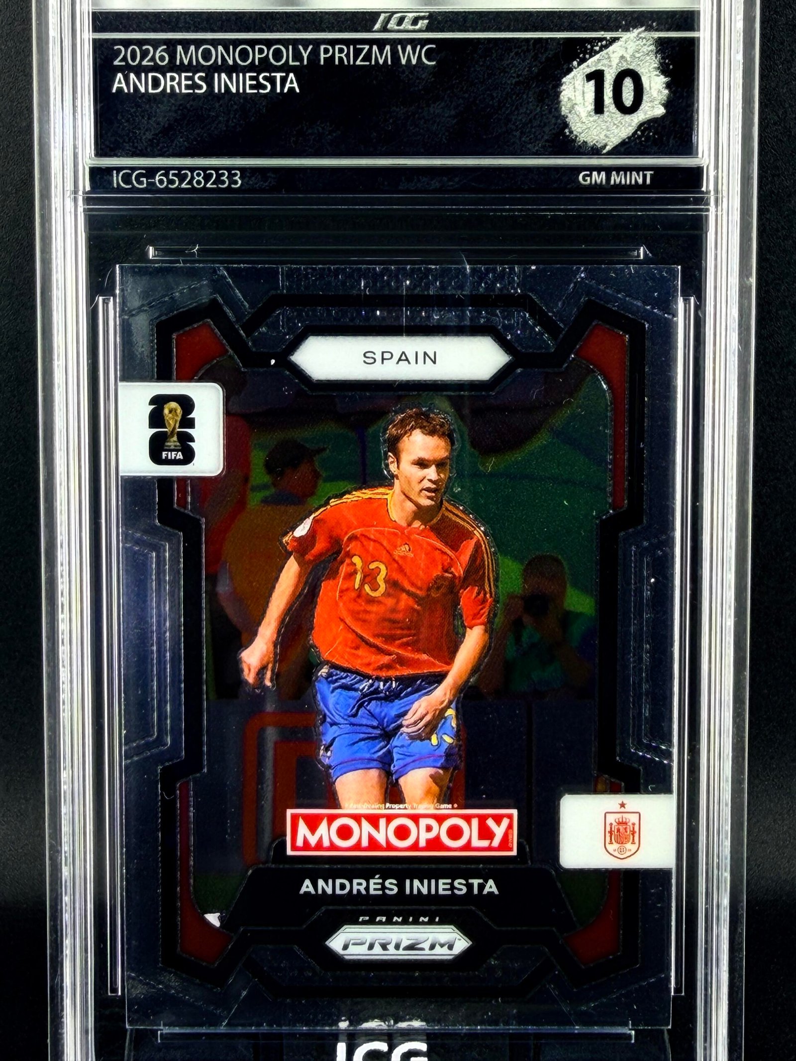 Fotografía de Cromo Andres Iniesta Panini Monopoly GEM MINT 10 · Inception Card Grading · ICG · Sports Cards · TCG