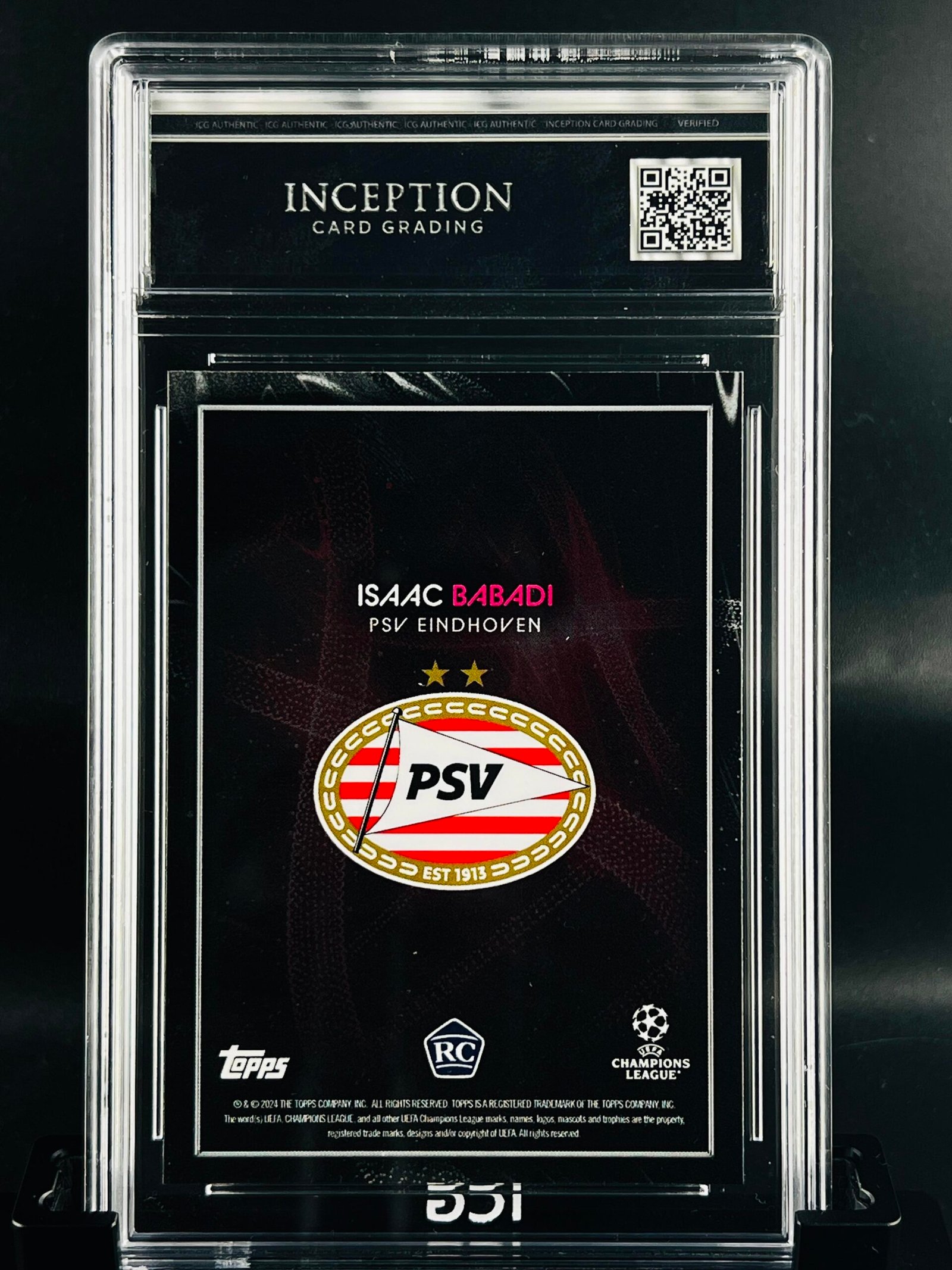 Otra vista de Cromo de fútbol Isaac Babadi Rookie Topps Knockout Football DNA · GEM MINT 10 · Inception Card Grading · ICG · Sports Cards · TCG