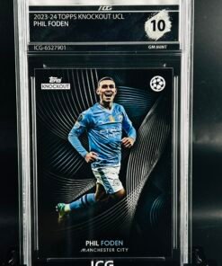 Fotografía de Cromo de fútbol Phil Foden Topps Knockout · GEM MINT 10 · Inception Card Grading · ICG · Sports Cards · TCG