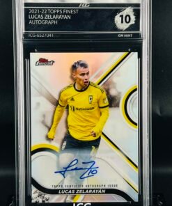 Fotografía de Cromo de fútbol Lucas Zelarayan Autograph · Topps Finest · GM MINT 10 · Inception Card Grading · ICG · Sports Cards · TCG