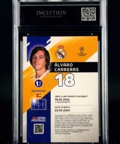 Otra vista de Cromo Álvaro Carreras /99 Topps TTF GEM MINT 10 · Inception Card Grading · ICG · Sports Cards · TCG