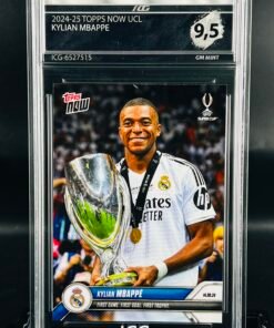 Otra vista de Cromo de fútbol Kylian Mbappe Topps Now First Trophy · GM MINT 9,5 · Inception Card Grading · ICG · Sports Cards · TCG