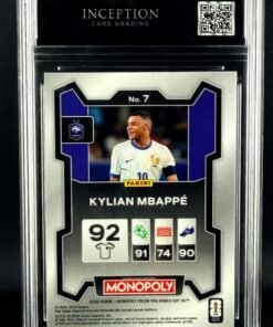 Otra vista de Cromo Kylian Mbappe Panini Monopoly GEM MINT 10 · Inception Card Grading · ICG · Sports Cards · TCG