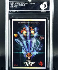 Cromo Hellfire Fan Art · Stranger Things · Panini · GEM MINT 10· Inception Card Grading · ICG · Sports Cards · TCG