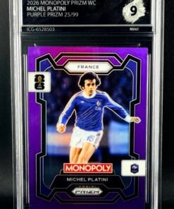 Fotografía de Cromo Michel Platini Panini Monopoly Purple Prizm /99 MINT 9 · Inception Card Grading · ICG · Sports Cards · TCG