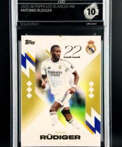 Otra vista de Cromo Rudiger Topps Los Blancos Real Madrid · GEM MINT 10 · Inception Card Grading · ICG · Sports Cards · TCG