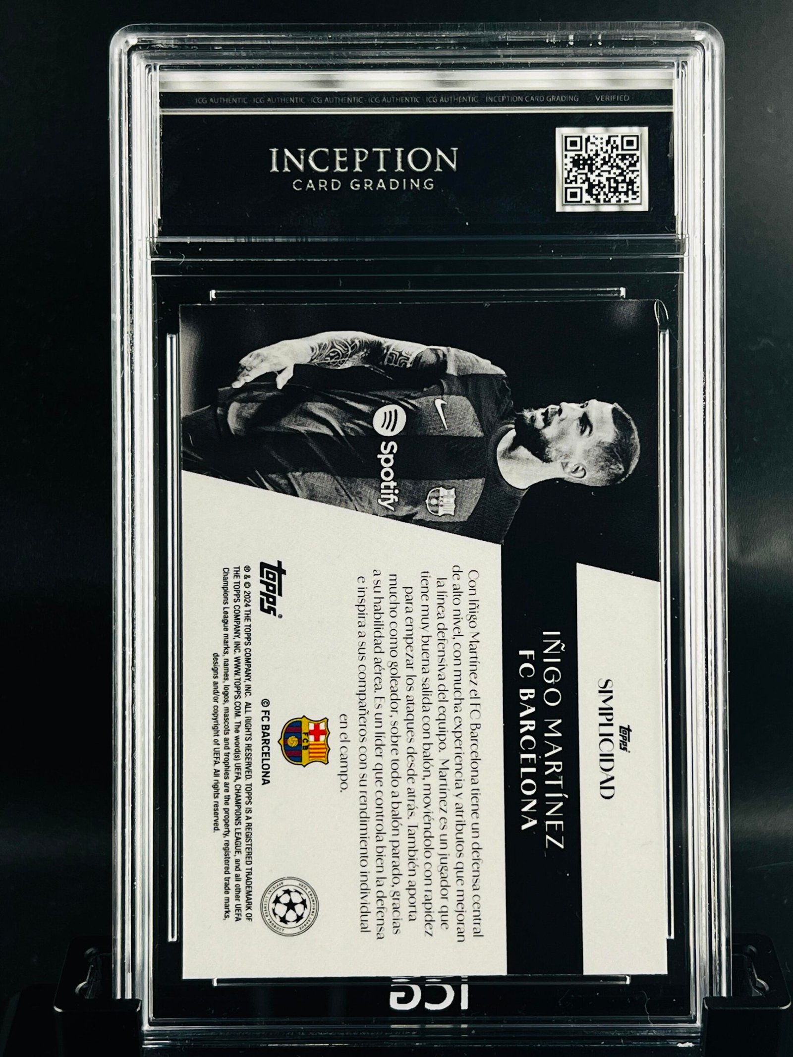 Otra vista de Cromo de fútbol Iñigo Martinez Topps Simplicidad · MINT 9 · Inception Card Grading · ICG · Sports Cards · TCG