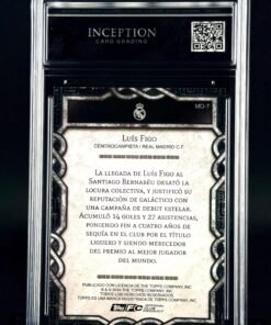 Otra vista de Cromo Figo Topps Real Madrid Team Set Monolith Near MINT 8 · Inception Card Grading · ICG · Sports Cards · TCG