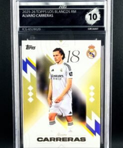 Fotografía de Cromo Alvaro Carreras Topps Los Blancos Real Madrid · GEM MINT 10 · Inception Card Grading · ICG · Sports Cards · TCG