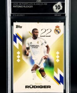 Fotografía de Cromo Rudiger Topps Los Blancos Real Madrid · GEM MINT 10 · Inception Card Grading · ICG · Sports Cards · TCG