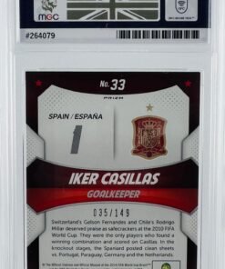 Otra vista de Cromo de fútbol Iker Casillas 2014 Panini PRIZM WC MGC 8 035/149