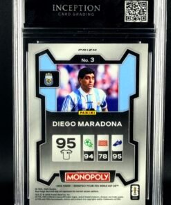 Otra vista de Cromo Diego Maradona Panini Monopoly Red Prizm GEM MINT 10 · Inception Card Grading · ICG · Sports Cards · TCG