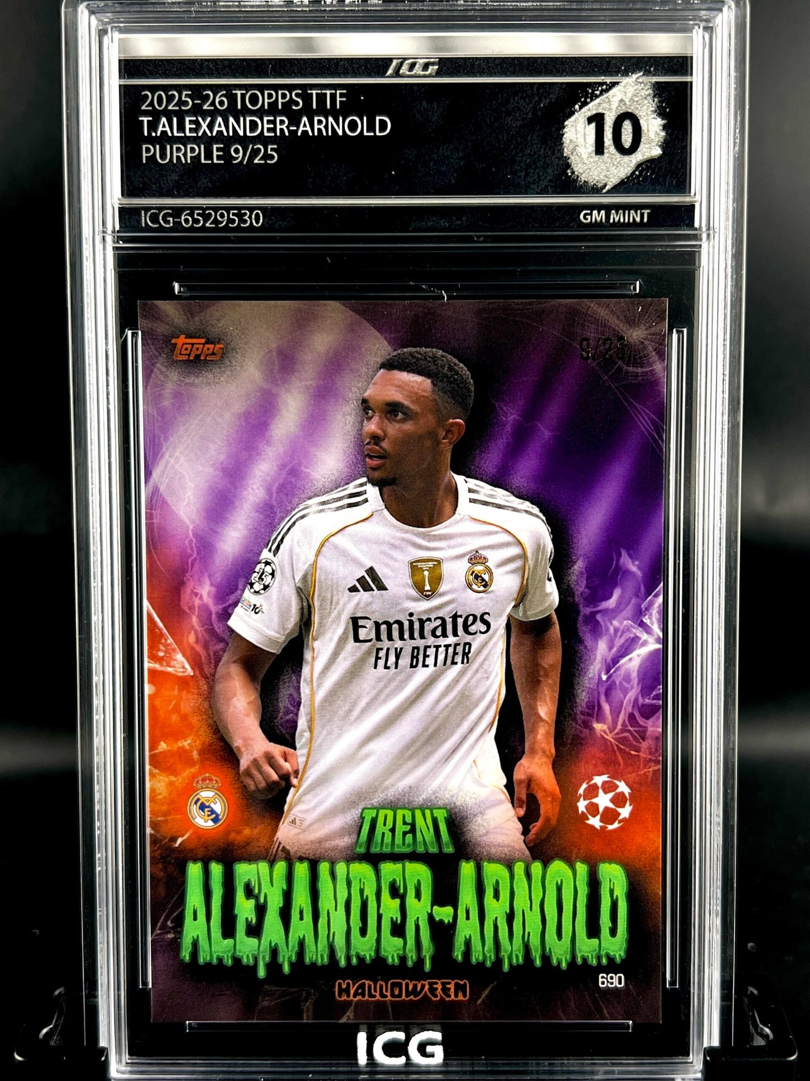 Otra vista de Cromo de fútbol Trent Alexander Arnold /25 TOPPS TTF · GM MINT 10· Inception Card Grading · ICG · Sports Cards · TCG