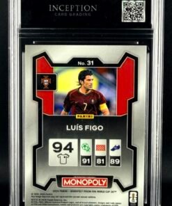 Otra vista de Cromo Luis Figo Panini Monopoly GEM MINT 10 · Inception Card Grading · ICG · Sports Cards · TCG