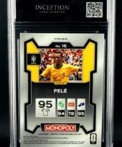 Otra vista de Cromo Pelé Panini Monopoly Green Wave GEM MINT 10 · Inception Card Grading · ICG · Sports Cards · TCG