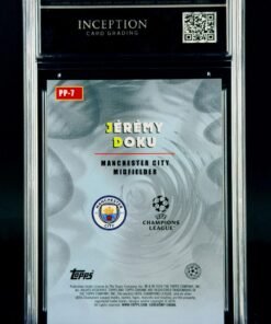 Otra vista de Cromo Jeremy Doku Topps Chrome Power Players GEM MINT 10 · Inception Card Grading · ICG · Sports Cards · TCG