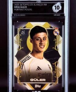 Otra vista de Cromo Arda Guler Portrait Posers Topps Los Blancos Real Madrid · GEM MINT 10 · Inception Card Grading · ICG · Sports Cards · TCG