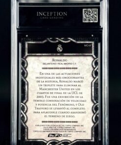 Otra vista de Cromo Ronaldo Nazario Topps Real Madrid Team Set Monolith MINT 9 · Inception Card Grading · ICG · Sports Cards · TCG