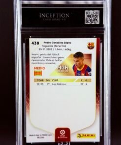 Otra vista de Cromo Pedri Panini Megacracks MINT 9 · Inception Card Grading · ICG · Sports Cards · TCG