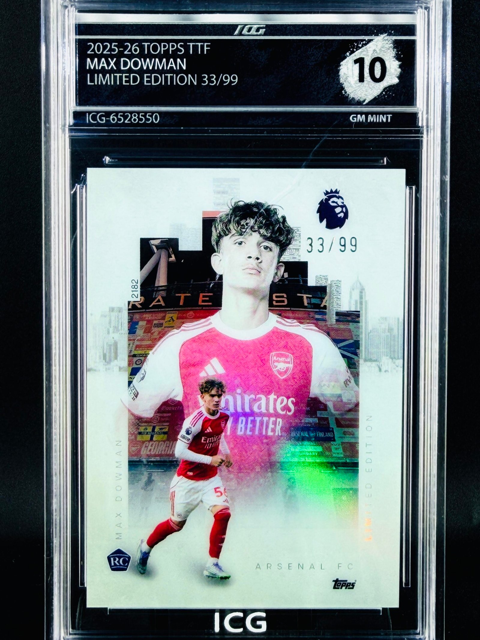 Fotografía de Cromo Max Dowman Topps TTF Limited Edition /99 GEM MINT 10 · Inception Card Grading · ICG · Sports Cards · TCG