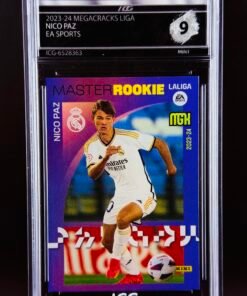 Fotografía de Cromo Nico Paz Master Rookie Panini Megacracks MINT 9 · Inception Card Grading · ICG · Sports Cards · TCG