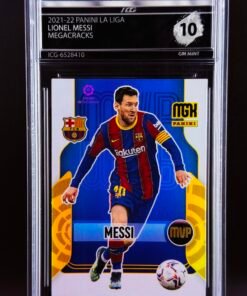 Otra vista de Cromo Lionel Messi Panini Megacracks GEM MINT 10 · Inception Card Grading · ICG · Sports Cards · TCG