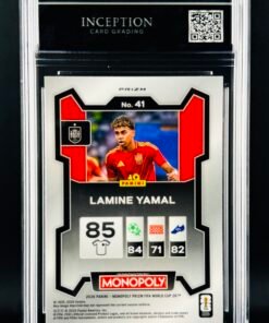 Otra vista de Cromo Lamine Yamal Four Corners Green Wave PRIZM Panini Fifa World Cup Monopoly GEM MINT 9 · Inception Card Grading · ICG · Sports Cards · TCG
