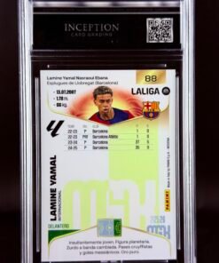 Otra vista de Cromo Lamine Yamal Panini Megacracks GEM MINT 10 · Inception Card Grading · ICG · Sports Cards · TCG