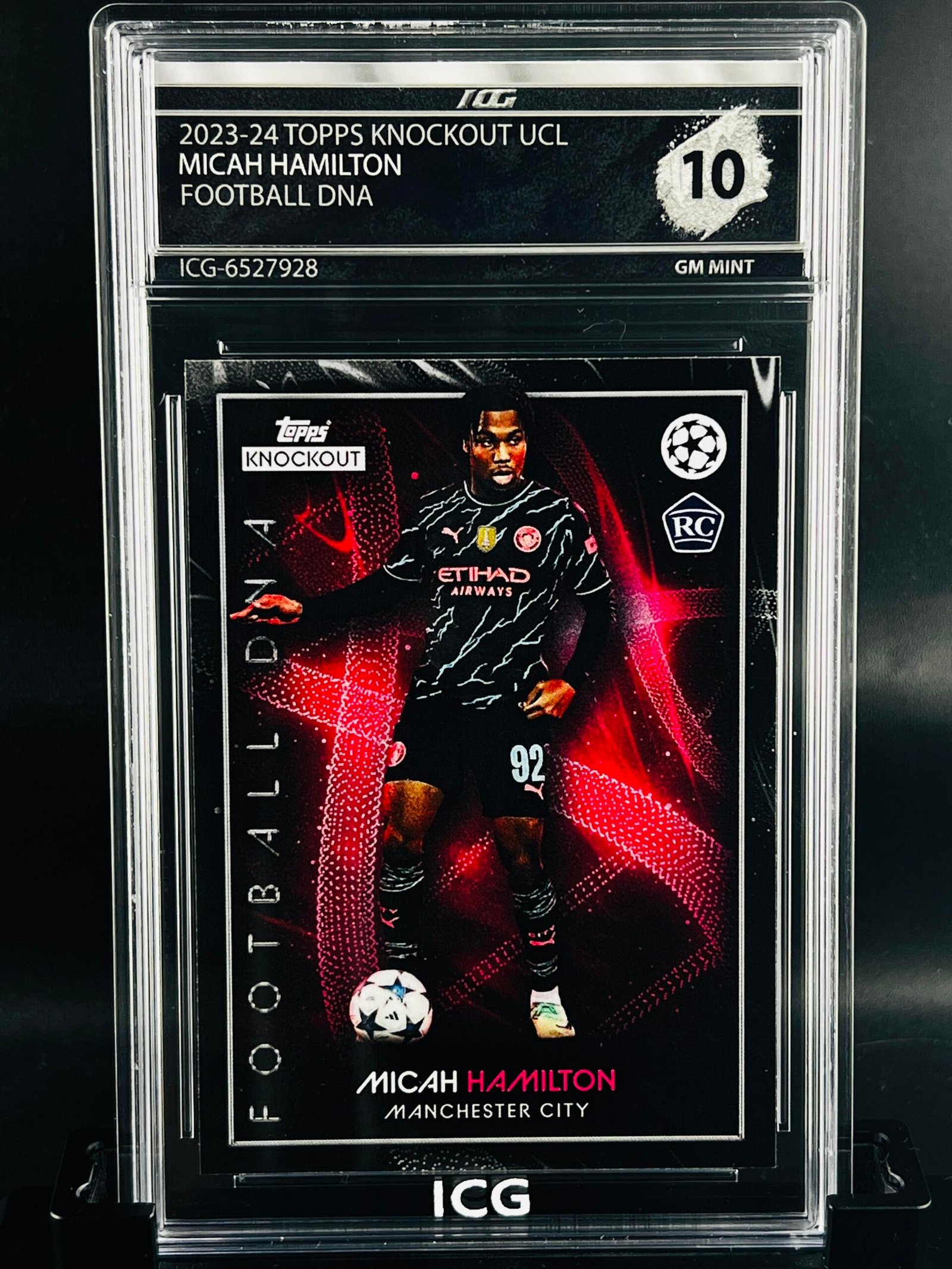 Otra vista de Cromo de fútbol Micah Hamilton Rookie Topps Knockout Football DNA · GEM MINT 10 · Inception Card Grading · ICG · Sports Cards · TCG