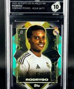Fotografía de Cromo Rodrygo Topps Portrait Posers /75 GEM MINT 10 · Inception Card Grading · ICG · Sports Cards · TCG