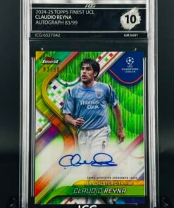 Fotografía de Cromo Claudio Reyna Auto /99 Topps Finest · GEM MINT 10 · Inception Card Grading · ICG · Sports Cards · TCG