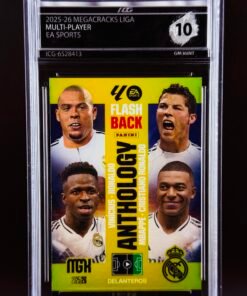 Fotografía de Cromo Cristiano Ronaldo, Ronaldo Nazario, Mbappe, Vinicius Panini Megacracks GEM MINT 10 · Inception Card Grading · ICG · Sports Cards · TCG