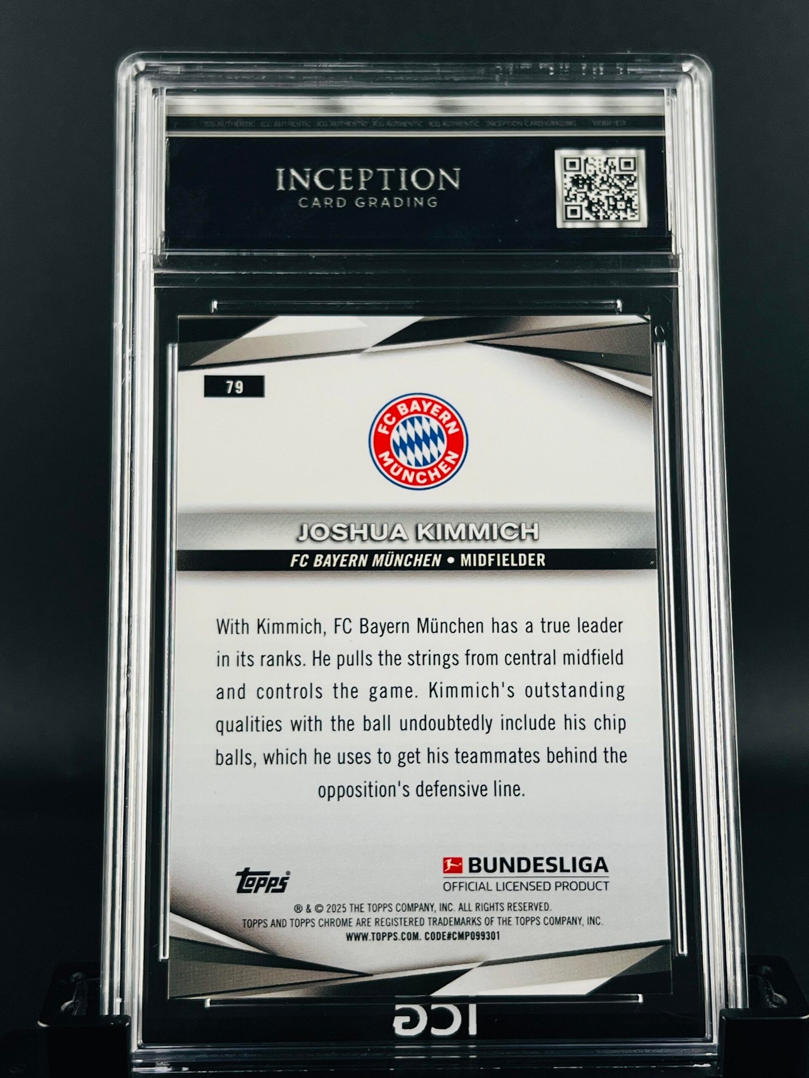 Otra vista de Cromo Joshua Kimmich Topps Chrome /199 · MINT 9 · Inception Card Grading · ICG · Sports Cards · TCG