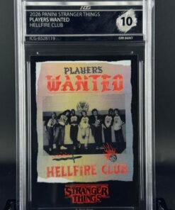 Cromo Players Wanted Hellfire Club · Stranger Things · Panini · GEM MINT 10 · Inception Card Grading · ICG · Sports Cards · TCG