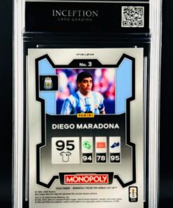 Otra vista de Cromo Diego Maradona Four Corners Blue Wave PRIZM Panini Fifa World Cup Monopoly GEM MINT 10 · Inception Card Grading · ICG · Sports Cards · TCG