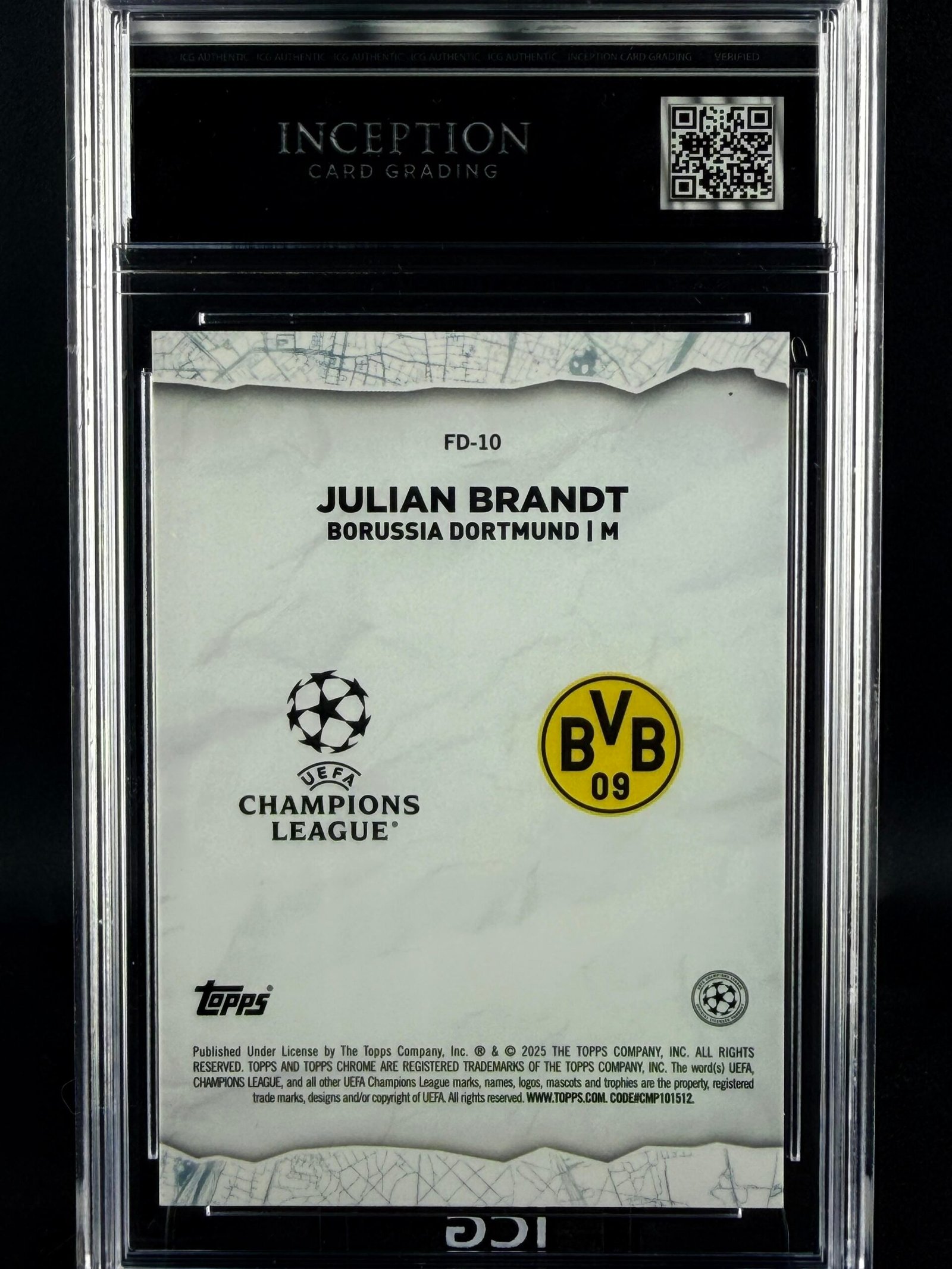 Otra vista de Cromo Julian Brandt 04/10 Topps Chrome GEM MINT 10 · Inception Card Grading · ICG · Sports Cards · TCG