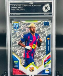 Fotografía de Cromo de fútbol Lamine Yamal Panini Adrenalyn Fifa 365 ICG Gem Mint 10