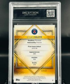 Otra vista de Cromo de fútbol Kylian Mbappé Topps · GM MINT 10 · Inception Card Grading · ICG · Sports Cards · TCG