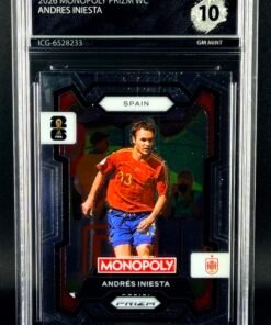 Otra vista de Cromo Andres Iniesta Panini Monopoly GEM MINT 10 · Inception Card Grading · ICG · Sports Cards · TCG