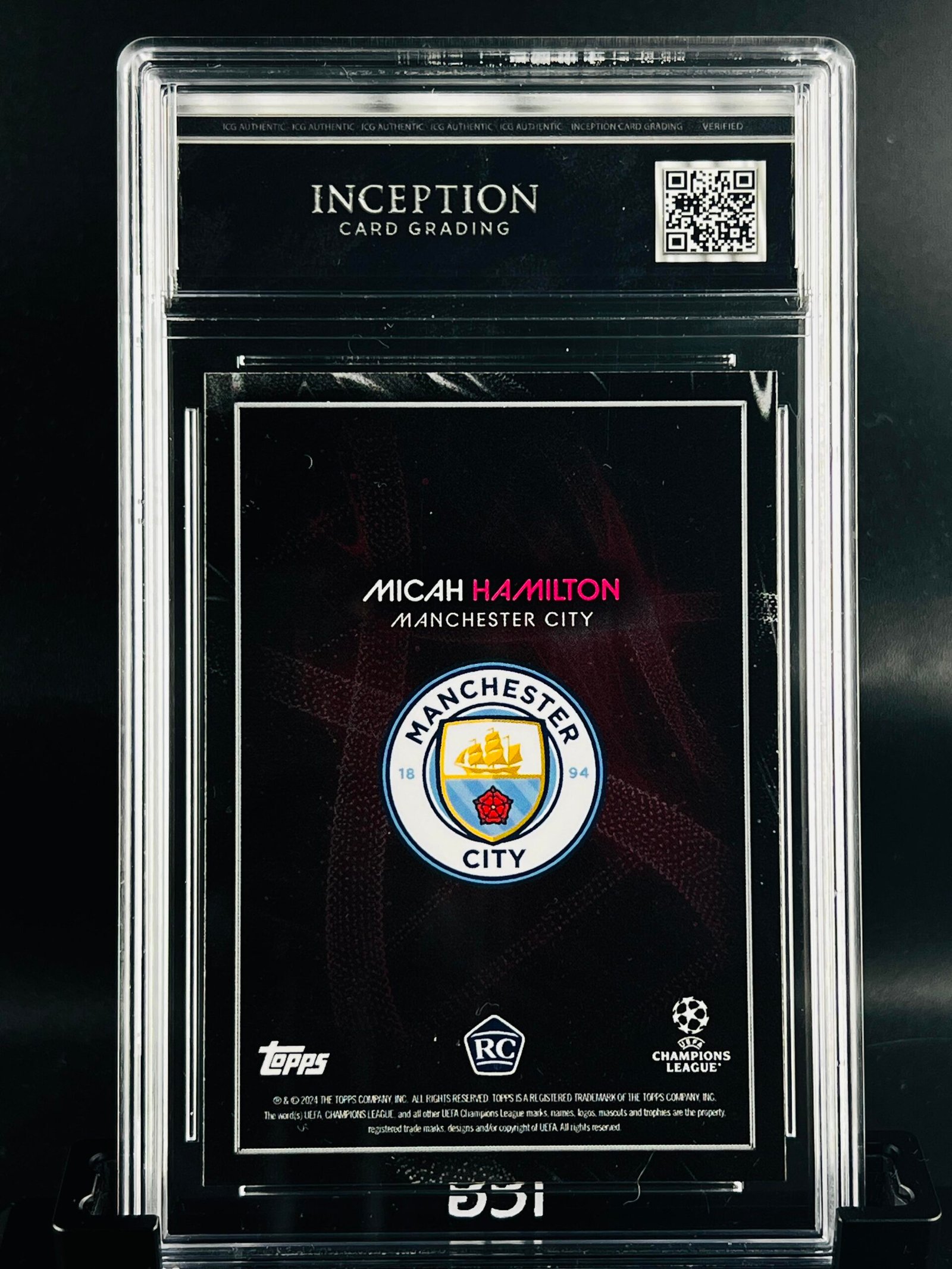Otra vista de Cromo de fútbol Micah Hamilton Rookie Topps Knockout Football DNA · GEM MINT 10 · Inception Card Grading · ICG · Sports Cards · TCG
