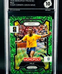Otra vista de Cromo Pelé Panini Monopoly Green Wave GEM MINT 10 · Inception Card Grading · ICG · Sports Cards · TCG