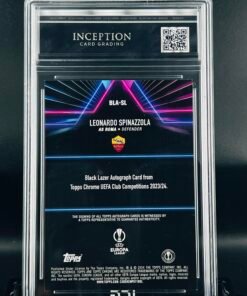Otra vista de Cromo de fútbol Leonardo Spinazzola Autograph · Topps Chrome · GM MINT 10 · Inception Card Grading · ICG · Sports Cards · TCG
