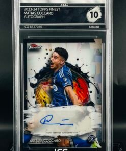 Otra vista de Cromo de fútbol Matias Coccaro Autograph · Topps Finest · GM MINT 10 · Inception Card Grading · ICG · Sports Cards · TCG
