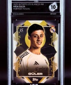 Fotografía de Cromo Arda Guler Portrait Posers Topps Los Blancos Real Madrid · GEM MINT 10 · Inception Card Grading · ICG · Sports Cards · TCG