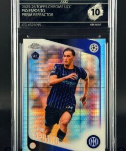 Otra vista de Cromo Pio Esposito Rookie Topps Chrome Prism Refractor GEM MINT 10 · Inception Card Grading · ICG · Sports Cards · TCG