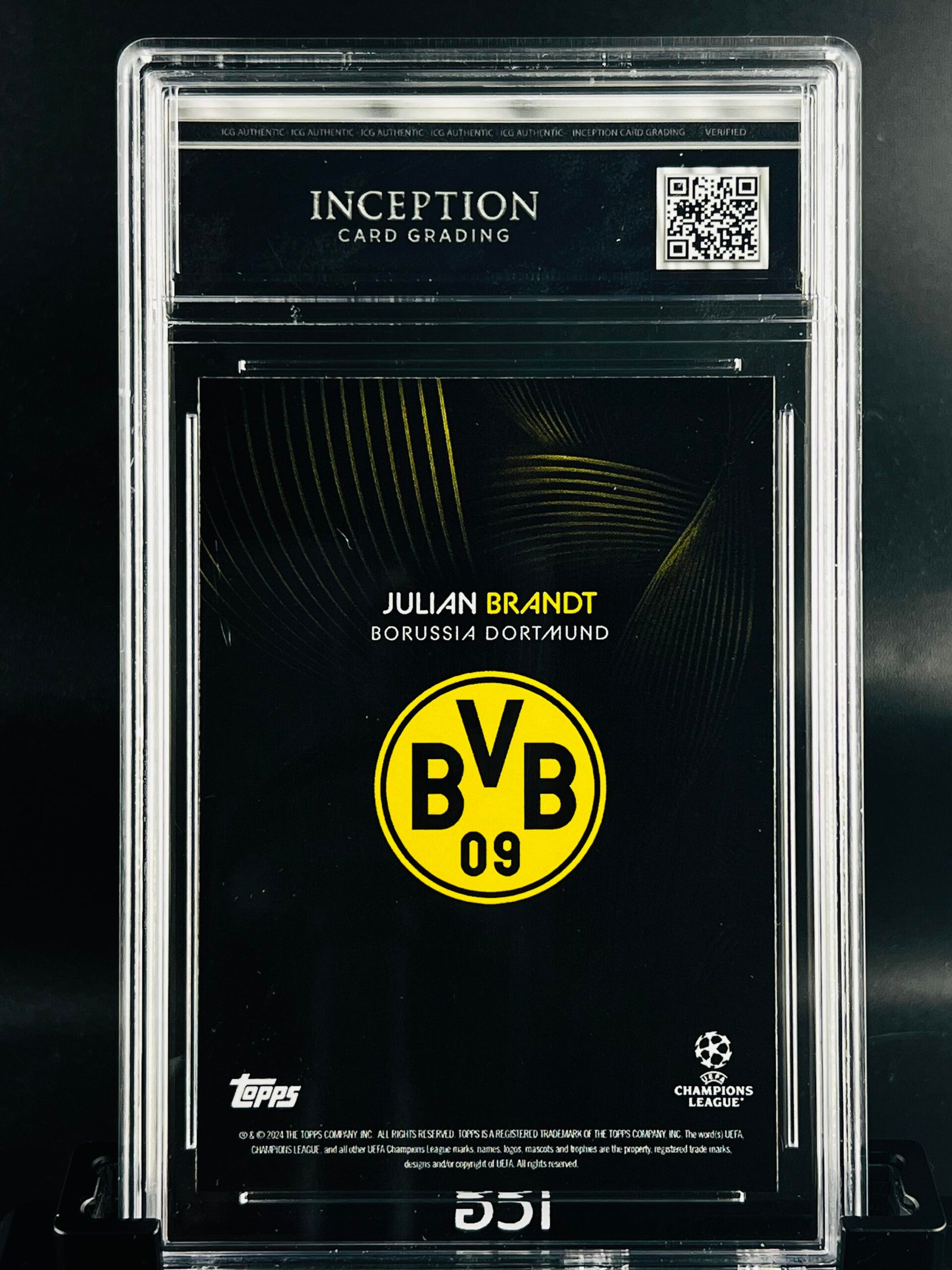 Otra vista de Cromo de fútbol Julian Brandt Topps Knockout · GEM MINT 10 · Inception Card Grading · ICG · Sports Cards · TCG